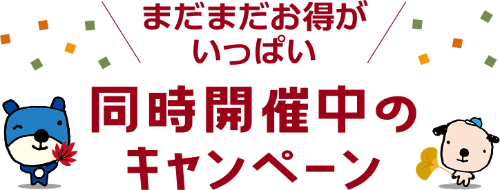 まだまだお得がいっぱい 同時開催中のキャンペーン