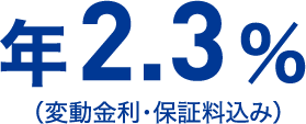 年2.3%