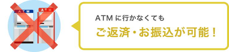 ATMに行かなくてもご返済・お振込が可能!